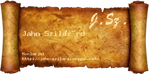 Jahn Szilárd névjegykártya