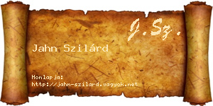 Jahn Szilárd névjegykártya