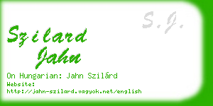 szilard jahn business card